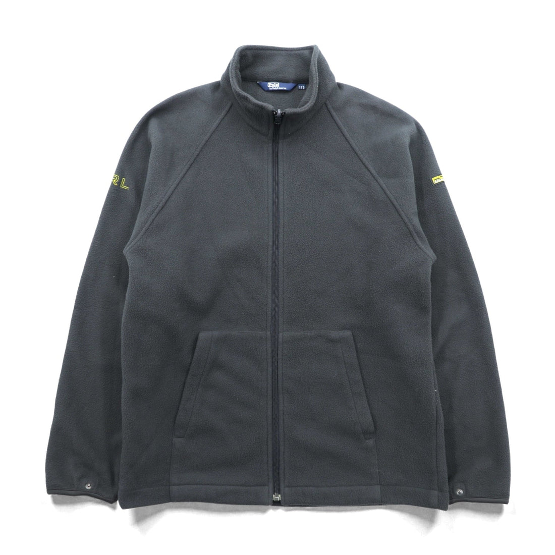 Polo Ralph Lauren 90s Full Zip Fleece Jacket M Gray Stand Collar Kangaroo Pocket