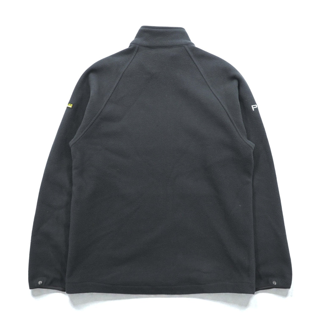 Polo Ralph Lauren 90s Full Zip Fleece Jacket M Gray Stand Collar Kangaroo Pocket