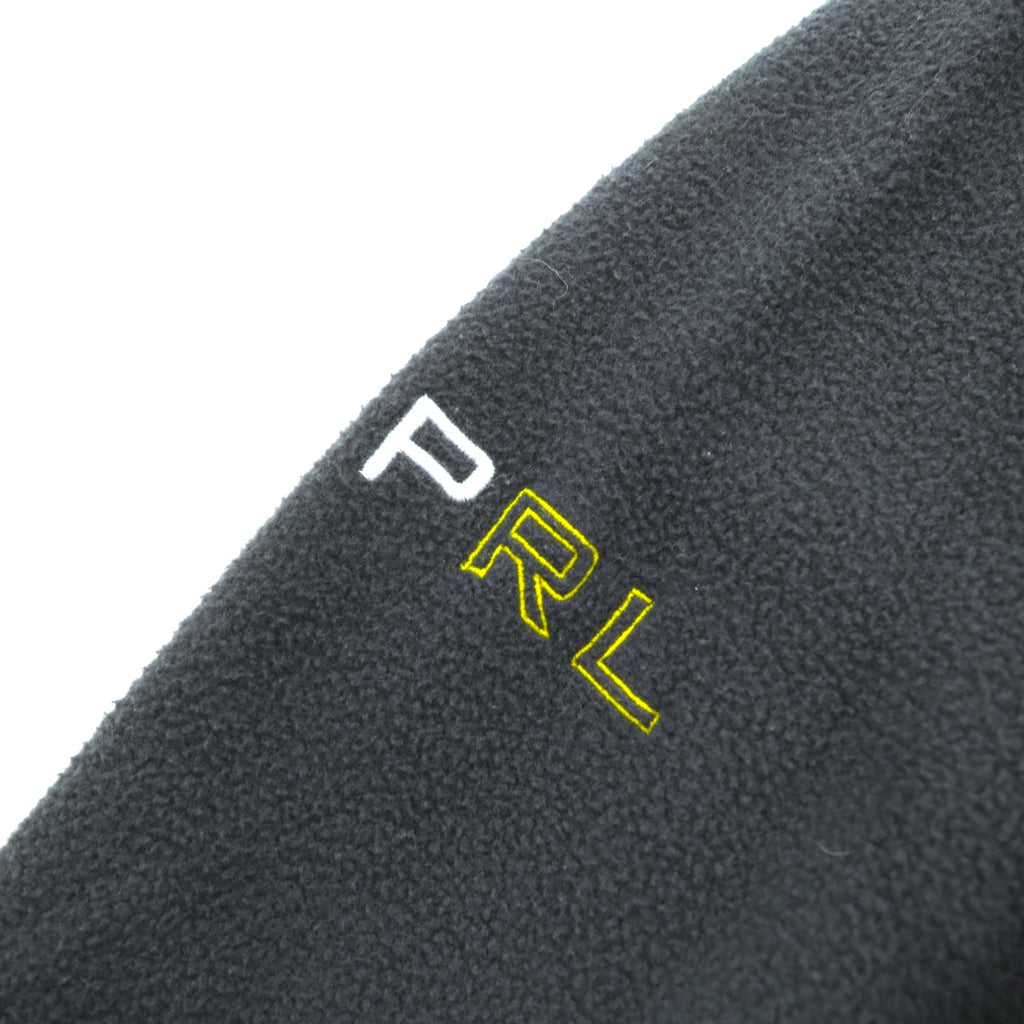 Polo Ralph Lauren 90s Full Zip Fleece Jacket M Gray Stand Collar Kangaroo Pocket