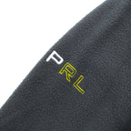 Polo Ralph Lauren 90s Full Zip Fleece Jacket M Gray Stand Collar Kangaroo Pocket