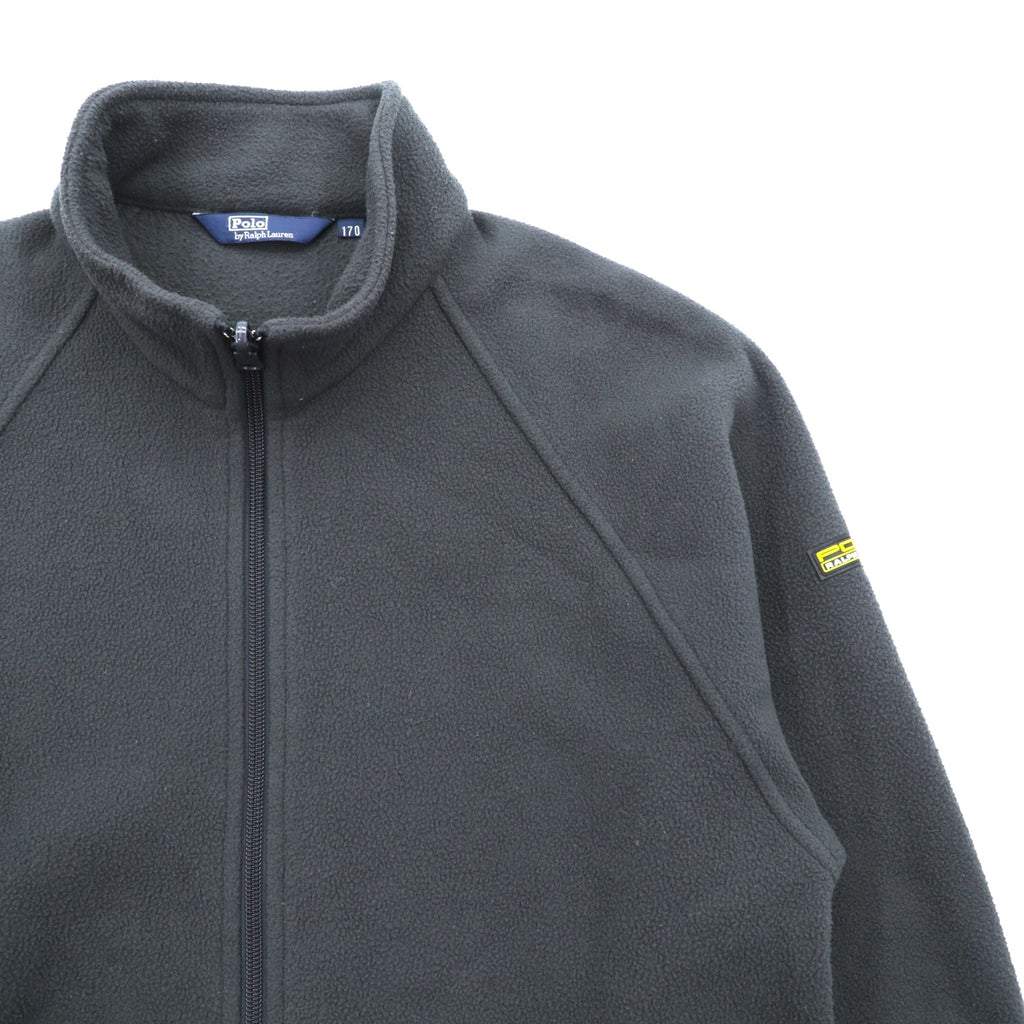 Polo Ralph Lauren 90s Full Zip Fleece Jacket M Gray Stand Collar Kangaroo Pocket