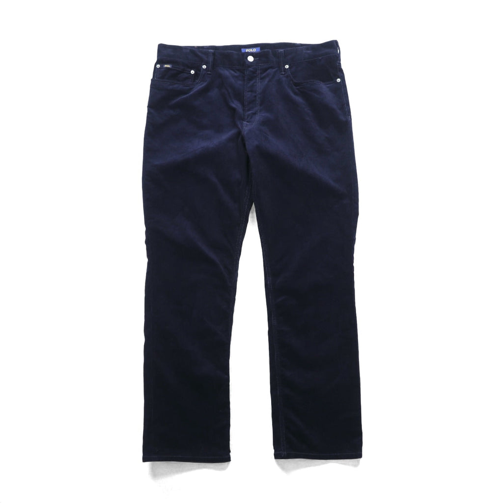 Polo Ralph Lauren Corduroy Chino Pants Slacks L Navy TALON Zip Leather Patch