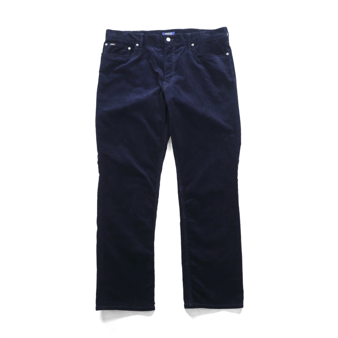 Polo Ralph Lauren Corduroy Chino Pants Slacks L Navy TALON Zip Leather Patch