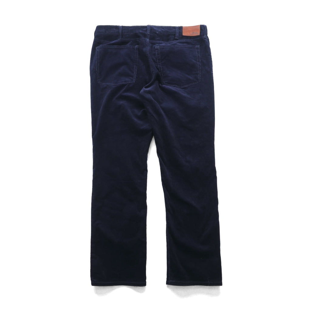 Polo Ralph Lauren Corduroy Chino Pants Slacks L Navy TALON Zip Leather Patch