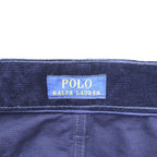Polo Ralph Lauren Corduroy Chino Pants Slacks L Navy TALON Zip Leather Patch