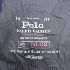 Polo Ralph Lauren Corduroy Chino Pants Slacks L Navy TALON Zip Leather Patch