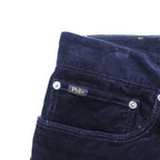 Polo Ralph Lauren Corduroy Chino Pants Slacks L Navy TALON Zip Leather Patch