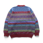 90s Italy Vintage Jacquard Knitwear GIORGIO ALLAN 総柄 フェアアイル ニット セーター XL ウール 羊毛 アルパカ混 90年代 イタリア製