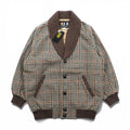 DAKS 90s Made in Japan Shawl Color Rib Blouson S Wool Gun Club Check Covered Button Unused