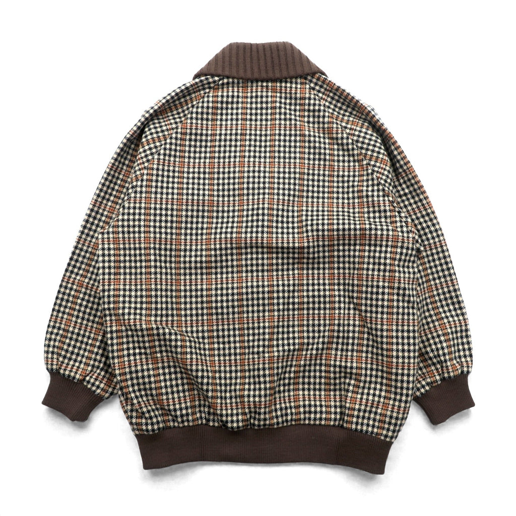 DAKS 90s Made in Japan Shawl Color Rib Blouson S Wool Gun Club Check Covered Button Unused
