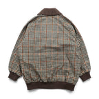 DAKS 90s Made in Japan Shawl Color Rib Blouson S Wool Gun Club Check Covered Button Unused