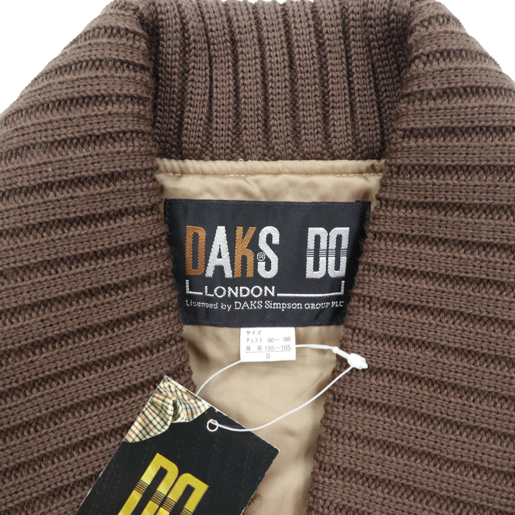 DAKS 90s Made in Japan Shawl Color Rib Blouson S Wool Gun Club Check Covered Button Unused