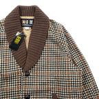DAKS 90s Made in Japan Shawl Color Rib Blouson S Wool Gun Club Check Covered Button Unused