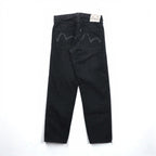 EVISU Made in Japan Black Denim Pants Jeans Medium Tapered 5020 Seagull Paint