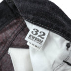 EVISU Made in Japan Black Denim Pants Jeans Medium Tapered 5020 Seagull Paint