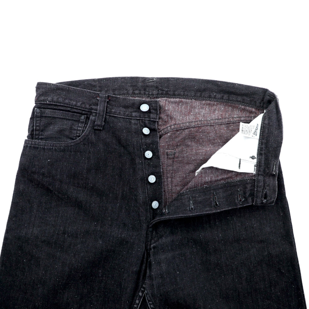 EVISU Made in Japan Black Denim Pants Jeans Medium Tapered 5020 Seagull Paint