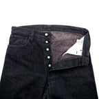 EVISU Made in Japan Black Denim Pants Jeans Medium Tapered 5020 Seagull Paint