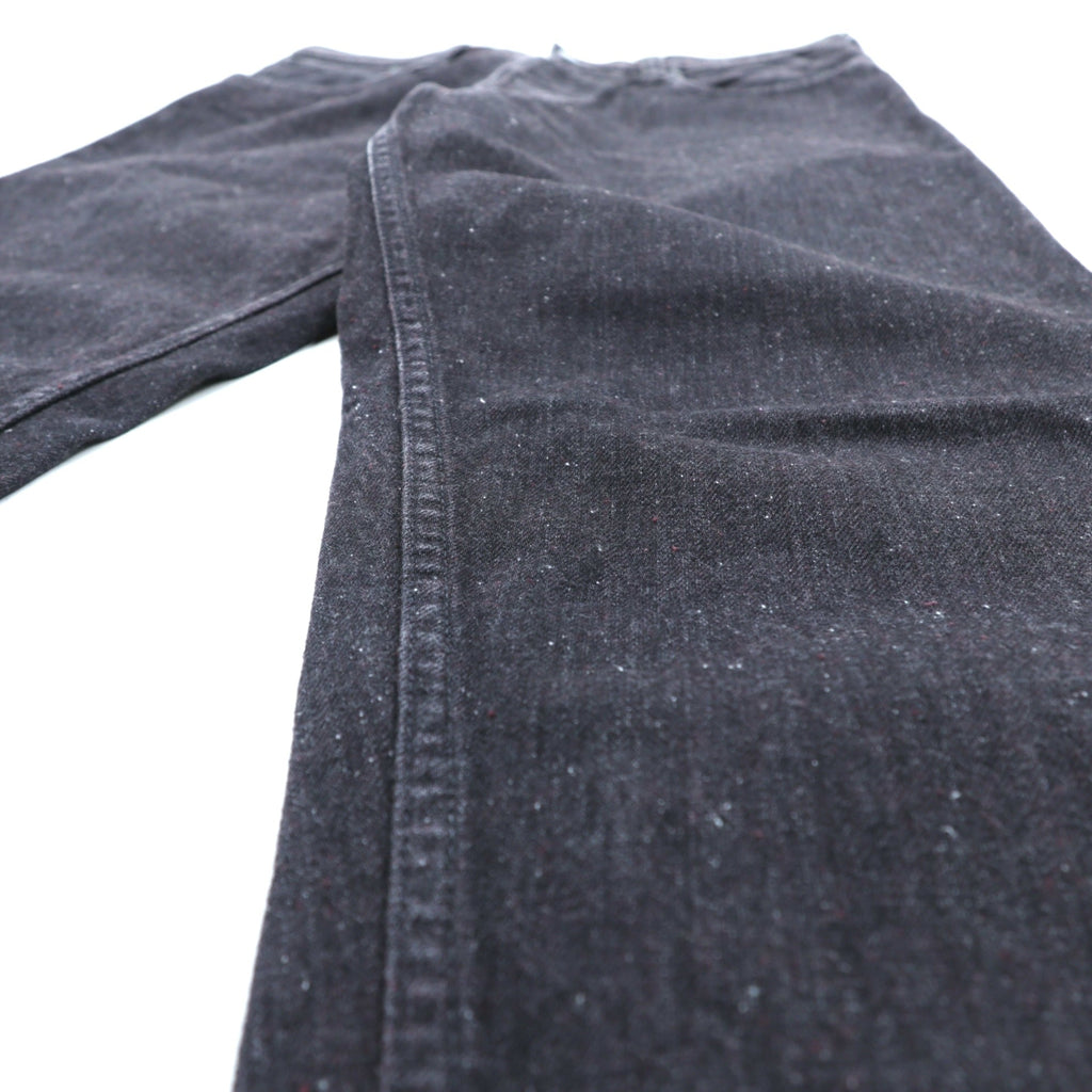 EVISU Made in Japan Black Denim Pants Jeans Medium Tapered 5020 Seagull Paint
