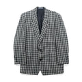 Corpus Christi Tweed 2B Tailored Jacket, Leather, Size L, Black Wool Tartan Check