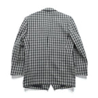 Corpus Christi Tweed 2B Tailored Jacket, Leather, Size L, Black Wool Tartan Check