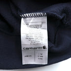carhartt プルオーバー パーカー L ネイビー 裏起毛 カンガルーポケット 袖ロゴ K288
