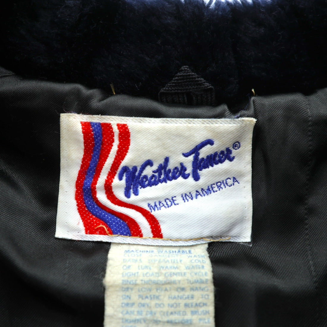 Weather Tamer 80s Made in USA Vintage Acrylic Fur Cropped Fleece Jacket, Size L, Navy, Ideal Zip