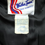Weather Tamer 80s Made in USA Vintage Acrylic Fur Cropped Fleece Jacket, Size L, Navy, Ideal Zip