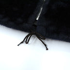 Weather Tamer 80s Made in USA Vintage Acrylic Fur Cropped Fleece Jacket, Size L, Navy, Ideal Zip