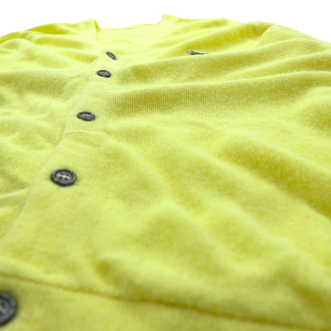 J.C.PENNEY 80s Vintage Knit Cardigan L Yellow The FOX Collection