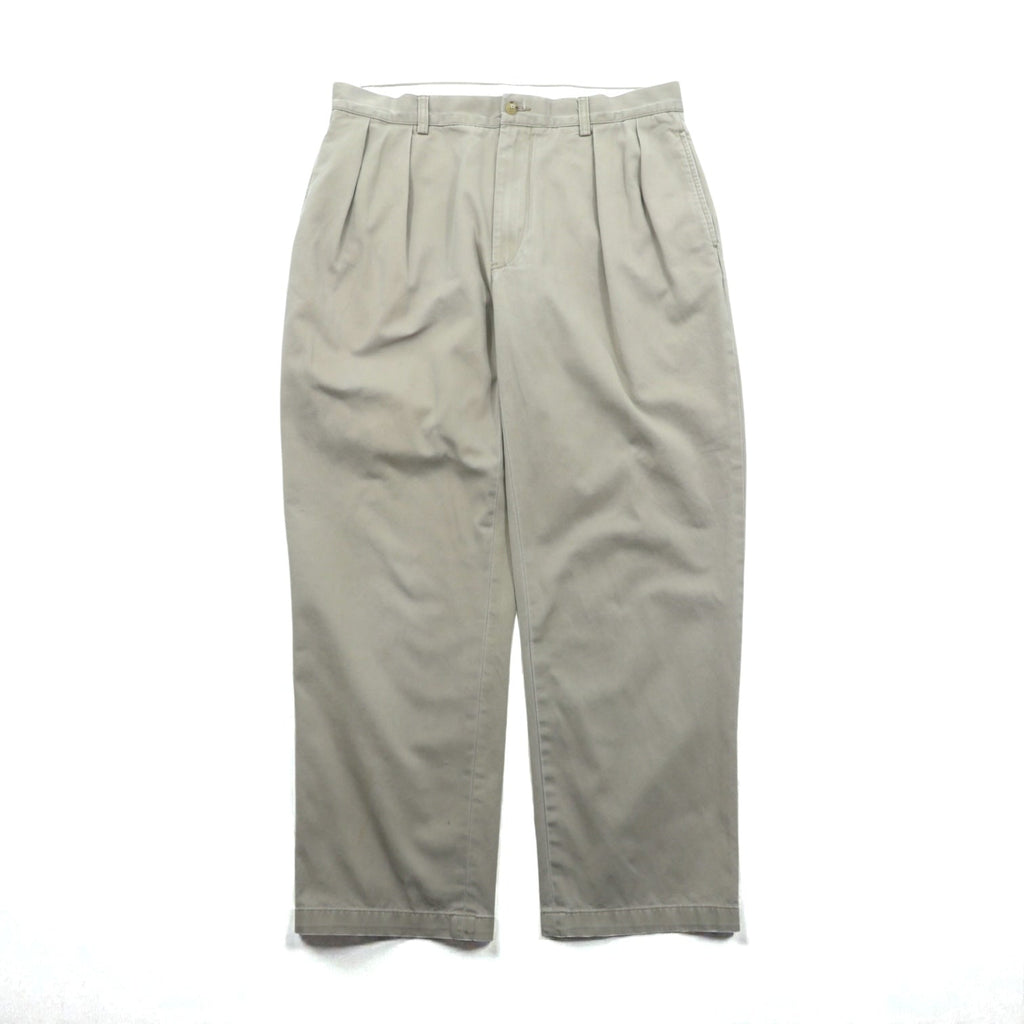 Polo Ralph Lauren Chino Pants, 2-pleat Wide Tapered, Slacks, Large, Beige, Classic Fit, Pleated