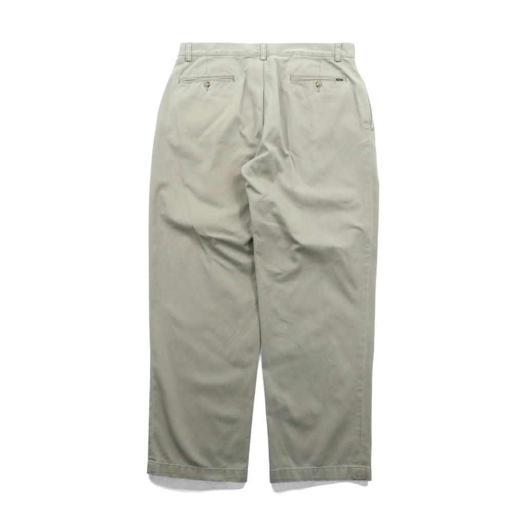 Polo Ralph Lauren Chino Pants, 2-pleat Wide Tapered, Slacks, Large, Beige, Classic Fit, Pleated