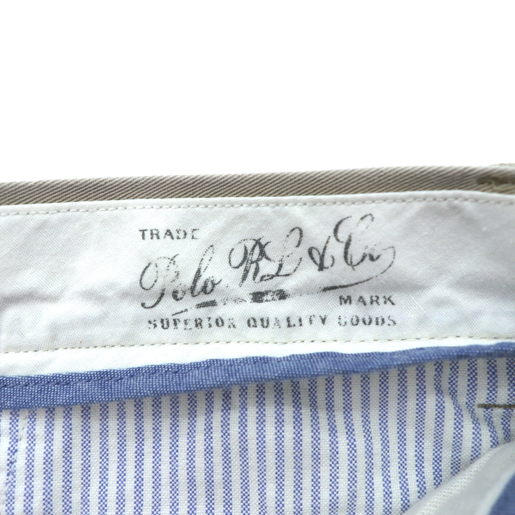 Polo Ralph Lauren Chino Pants, 2-pleat Wide Tapered, Slacks, Large, Beige, Classic Fit, Pleated