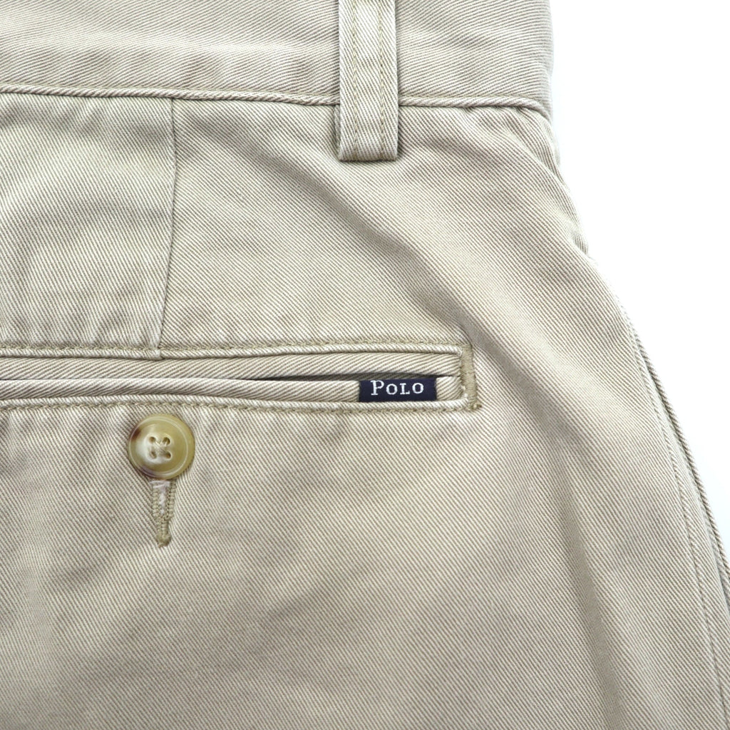 Polo Ralph Lauren Chino Pants, 2-pleat Wide Tapered, Slacks, Large, Beige, Classic Fit, Pleated