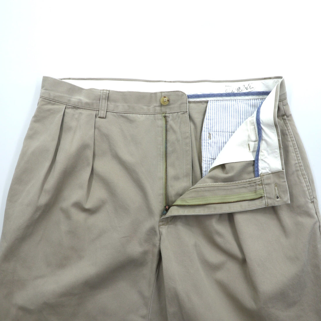 Polo Ralph Lauren Chino Pants, 2-pleat Wide Tapered, Slacks, Large, Beige, Classic Fit, Pleated