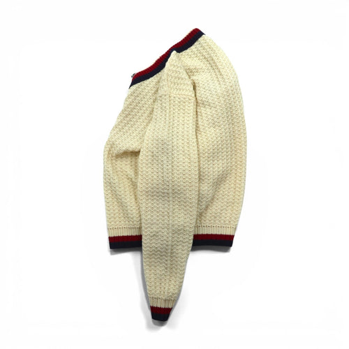 60s USA UNION MADE Vintage Knitweat ワッフル編み チルデン ニット セーター L 生成り ナチュラル ウール MAX-GOLDSTEIN Lord Jeff Knit 60年代 USA製
