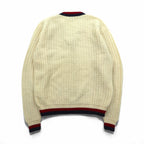 60s USA UNION MADE Vintage Knitweat ワッフル編み チルデン ニット セーター L 生成り ナチュラル ウール MAX-GOLDSTEIN Lord Jeff Knit 60年代 USA製