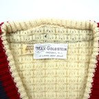 60s USA UNION MADE Vintage Knitweat ワッフル編み チルデン ニット セーター L 生成り ナチュラル ウール MAX-GOLDSTEIN Lord Jeff Knit 60年代 USA製