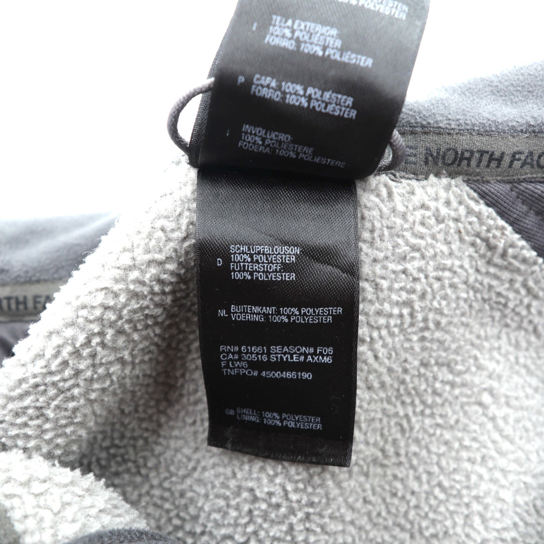THE NORTH FACE フルジップ フリースジャケット M グレー スタンドカラー AXM6