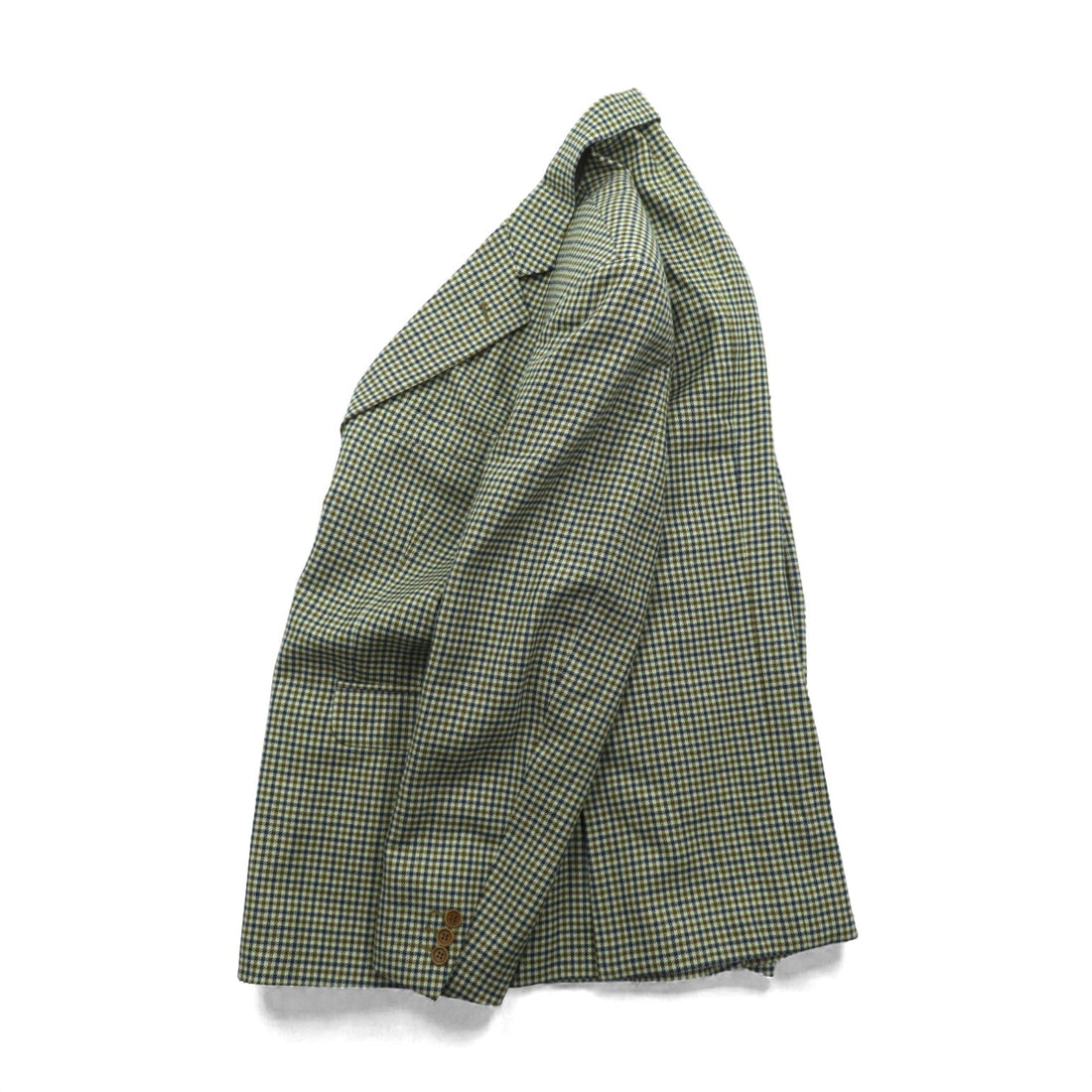 SEVENTY Made in Italy Tweed 3B Tailored Jacket Leather Medium Beige Wool Glen Check