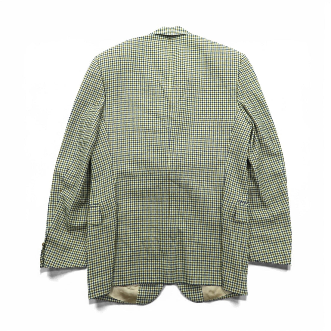SEVENTY Made in Italy Tweed 3B Tailored Jacket Leather Medium Beige Wool Glen Check