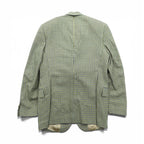 SEVENTY Made in Italy Tweed 3B Tailored Jacket Leather Medium Beige Wool Glen Check