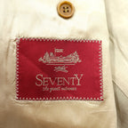 SEVENTY Made in Italy Tweed 3B Tailored Jacket Leather Medium Beige Wool Glen Check