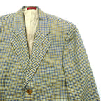 SEVENTY Made in Italy Tweed 3B Tailored Jacket Leather Medium Beige Wool Glen Check