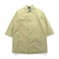 LAUREN RALPH 90s Peach Skin Balmacaan Coat, Soutien Collar, Large, Beige, with a hidden placket and cotton lining.
