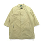 LAUREN RALPH 90s Peach Skin Balmacaan Coat, Soutien Collar, Large, Beige, with a hidden placket and cotton lining.