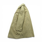 LAUREN RALPH 90s Peach Skin Balmacaan Coat, Soutien Collar, Large, Beige, with a hidden placket and cotton lining.