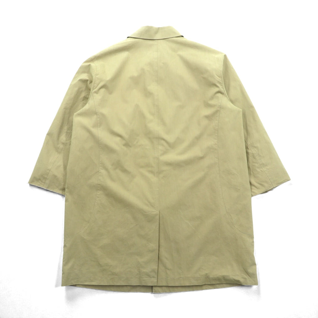 LAUREN RALPH 90s Peach Skin Balmacaan Coat, Soutien Collar, Large, Beige, with a hidden placket and cotton lining.