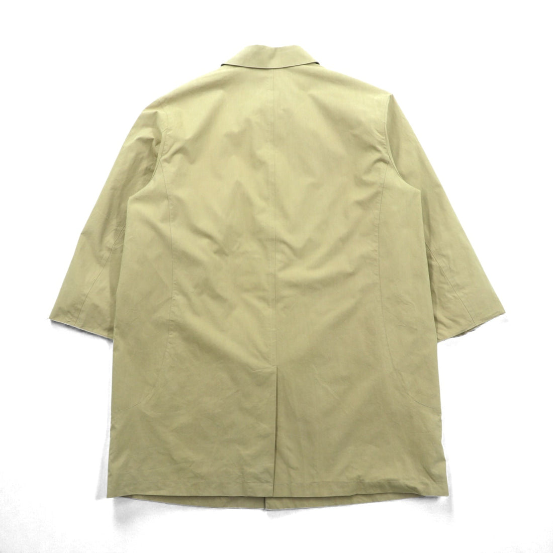 LAUREN RALPH 90s Peach Skin Balmacaan Coat, Soutien Collar, Large, Beige, with a hidden placket and cotton lining.