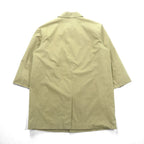 LAUREN RALPH 90s Peach Skin Balmacaan Coat, Soutien Collar, Large, Beige, with a hidden placket and cotton lining.