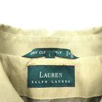 LAUREN RALPH 90s Peach Skin Balmacaan Coat, Soutien Collar, Large, Beige, with a hidden placket and cotton lining.
